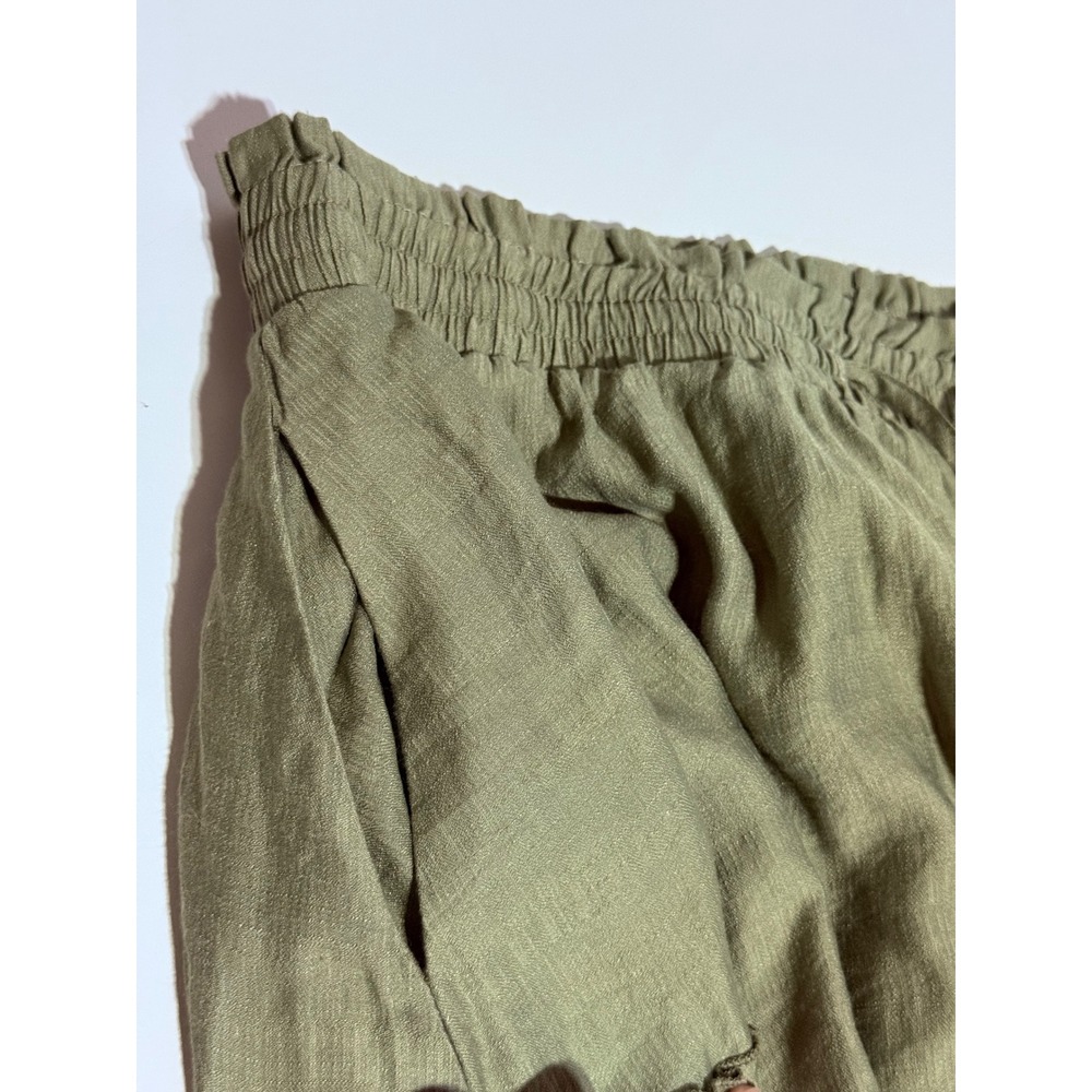 Scarlet Darkness XL Olive Green Tiered Ruffle Maxi Skirt Gothic Renaissance Boho - Picture 7 of 12
